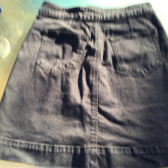 Loft black denim button skirt - Picture 3 of 3